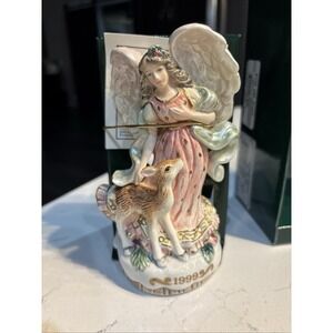 Fitz & Floyd Classics Glazed Ceramic Angel With Deer Hand Bell‎ 1999 w/BOX